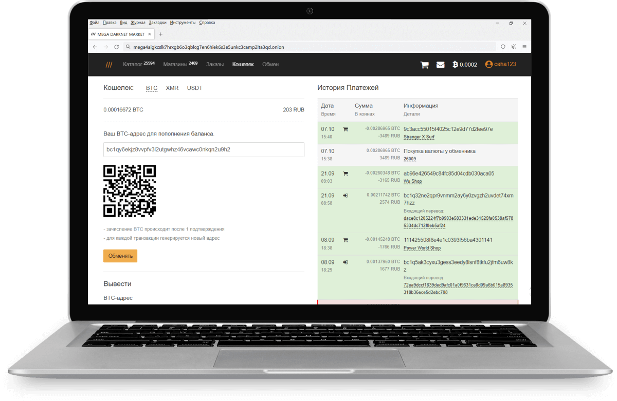 bitcoin кошелек на Мега